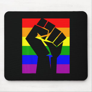 Gay Pride Resist Fist Rainbow Flag Lgbtq Shirt Mouse Pad
