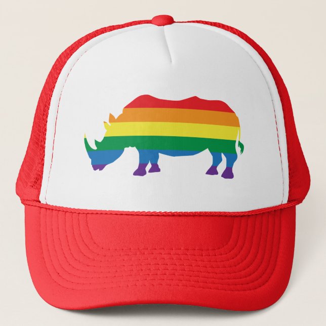 Gay-Pride-Rhino Trucker Hat (Front)