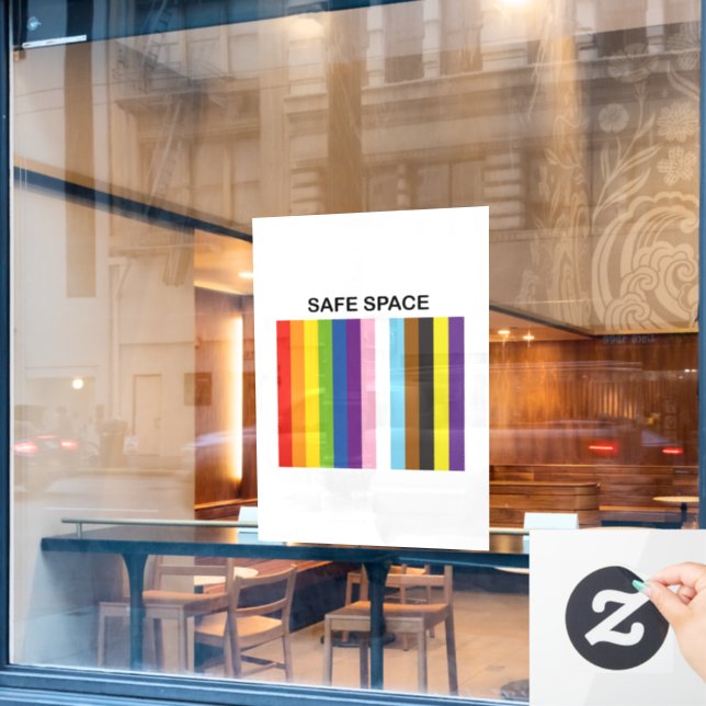 Gay Pride Safe Space Inclusive Colours (Cafe Window)