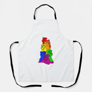 Gay Pride Schnauzer Dog Lover LGBT Funny Rainbow F Apron