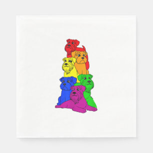 Gay Pride Schnauzer Dog Lover LGBT Funny Rainbow F Napkin