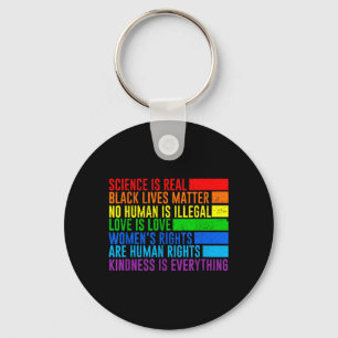 Gay Pride Science is Real Black Lives Matter Love Key Ring