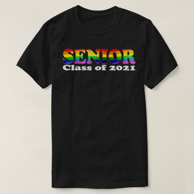 Gay Pride Senior Graduation Class of 2021 Graduate T-Shirt (Design Front)