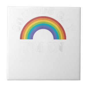 Gay Pride Shirts Men Women LGBT Rainbow Sounds Gay Ceramic Tile