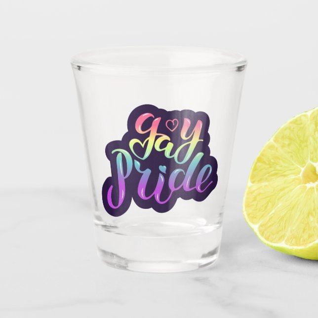 Gay Pride Shot Glass (Front)