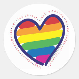 Gay Pride Spirit Heart Classic Round Sticker