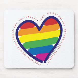 Gay Pride Spirit Heart Mouse Pad