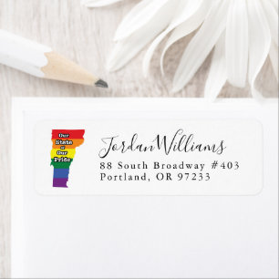 Gay Pride State   Vermont Return Address Label