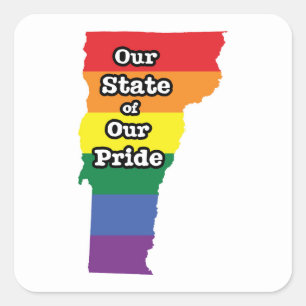 Gay Pride State   Vermont Square Sticker