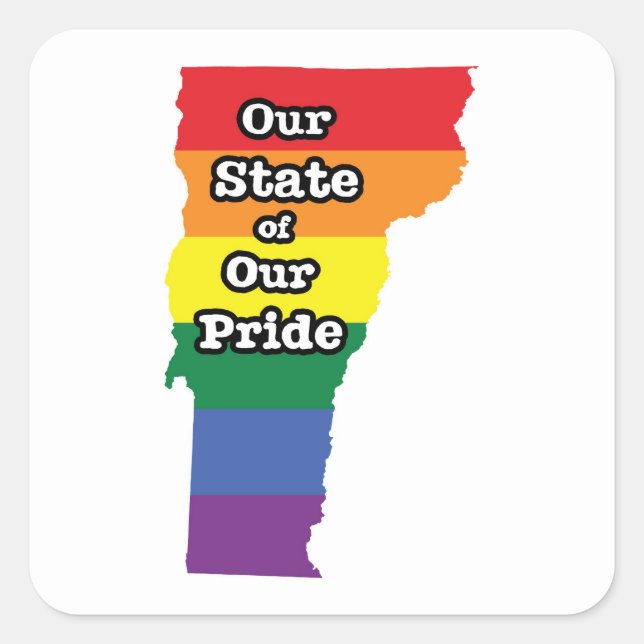 Gay Pride State | Vermont Square Sticker (Front)