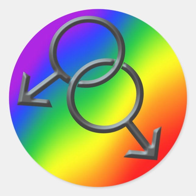 Gay Pride Stickers Men's Gay Pride Rainbow Sticker (Front)