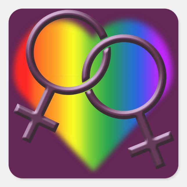Gay Pride Stickers Same-Sex Lesbian Love Sticker (Front)