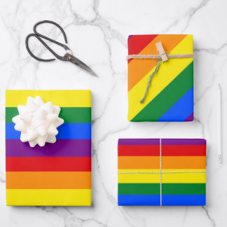 Gay Pride Striped Rainbow Pattern Wrapping Paper Sheet