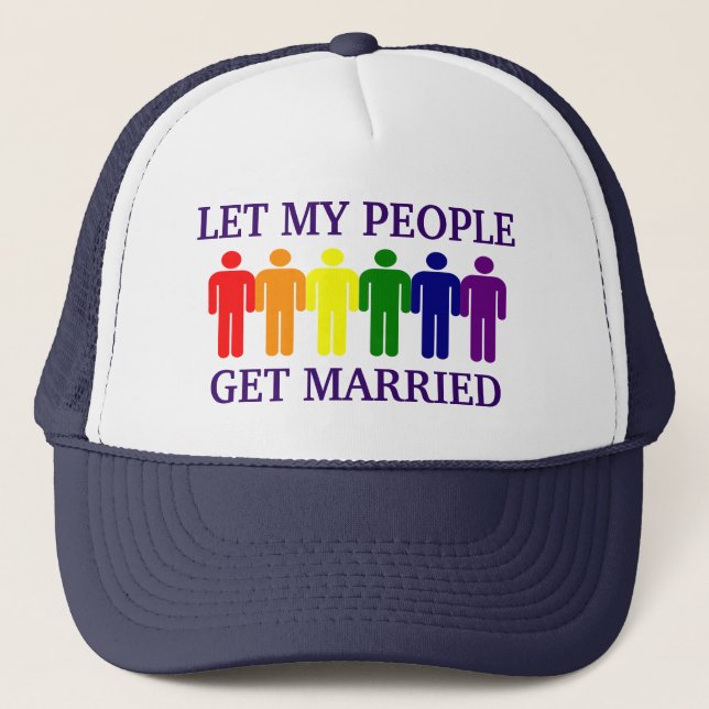 Gay Pride Support Gay Marriage Trucker Hat (Front)