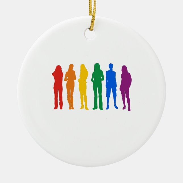 Gay Pride T-shirt Ceramic Ornament (Front)