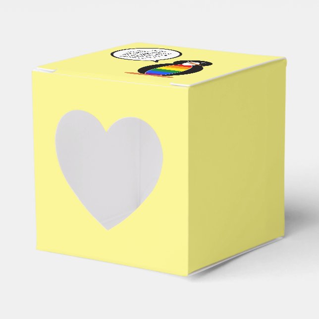 Gay Pride Talking Ms Penguin Personalised  Favour Box (Front Side)