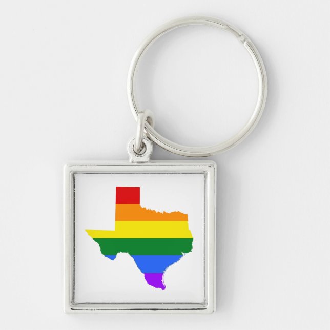 Gay Pride | Texas Rainbow Key Ring (Front)