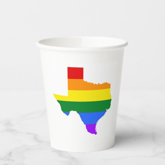 Gay Pride | Texas Rainbow Paper Cups (Left)