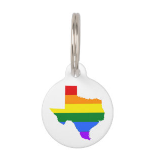 Gay Pride Texas Rainbow Pet Tag