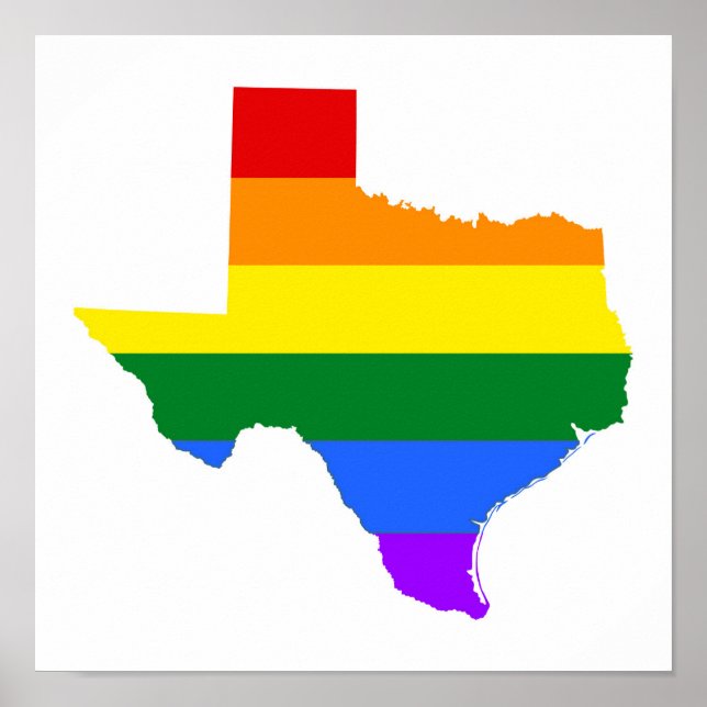 Gay Pride | Texas Rainbow Poster (Front)