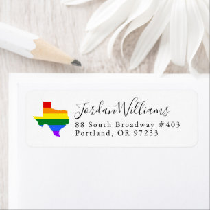 Gay Pride Texas Rainbow Return Address Label