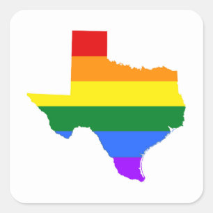 Gay Pride Texas Rainbow Square Sticker