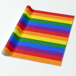 Gay Pride Thin Stripe Wrapping Paper
