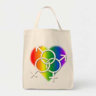Gay Pride Tote Bag LGBT Rainbow Love Shopping Bag