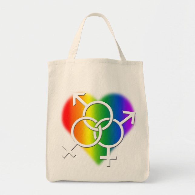 Gay Pride Tote Bag LGBT Rainbow Love Shopping Bag (Front)