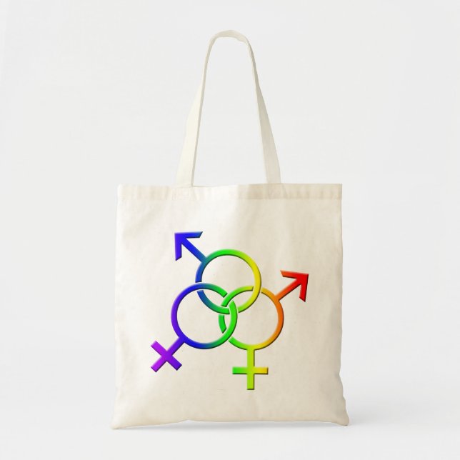 Gay Pride Tote Bag LGBT Rainbow Love Shopping Bag (Front)