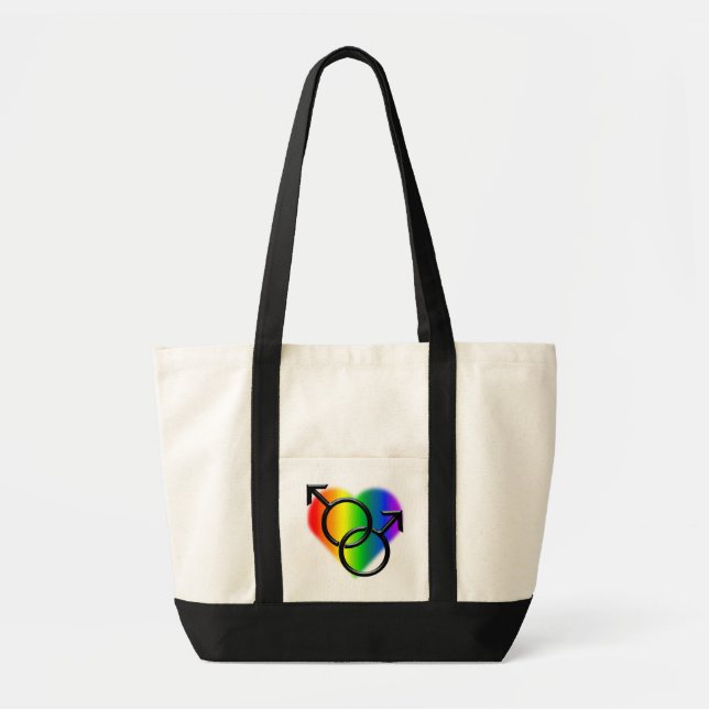 Gay Pride Tote Bag Rainbow Love Shopping Bag (Front)