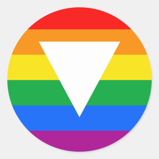Gay Pride Triangle Design Classic Round Sticker (Front)
