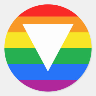 Gay Pride Triangle Design Classic Round Sticker