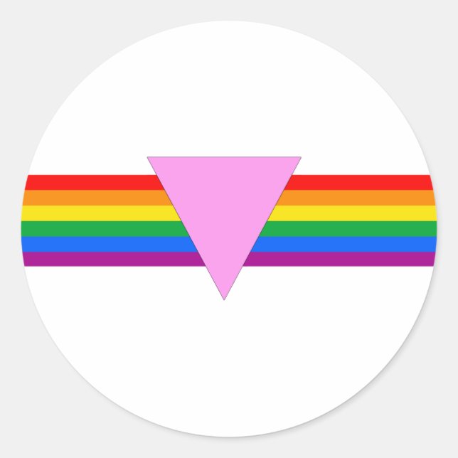 Gay Pride Triangle Design Classic Round Sticker (Front)