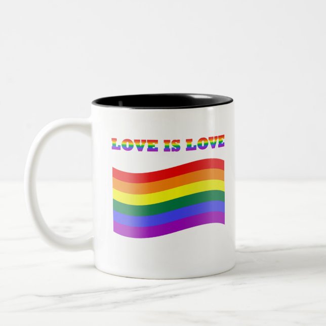 Gay Pride Two-Tone Coffee Mug (Left)