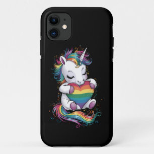 Gay Pride Unicorn Heart Rainbow Flag Lgbt  iPhone 11 Case