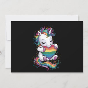 Gay Pride Unicorn Heart Rainbow Flag Lgbt  Invitation
