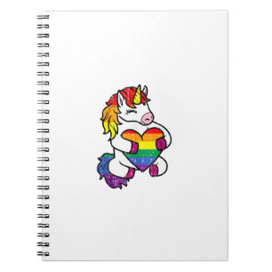 Gay Pride Unicorn Heart Rainbow Flag Lgbt Women Gi Notebook