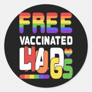 Gay Pride Vaccinated LGBT Lesbian LGBTQ Proud Dad Classic Round Sticker