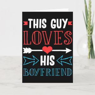 Gay Pride Valentine Day Love My Boyfriend Heart Gi Card