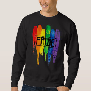 Gay Pride Vintage Lgbt Lgbtq Rainbow Colour Lesbia Sweatshirt