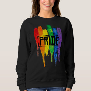 Gay Pride Vintage Lgbt Lgbtq Rainbow Colour Lesbia Sweatshirt
