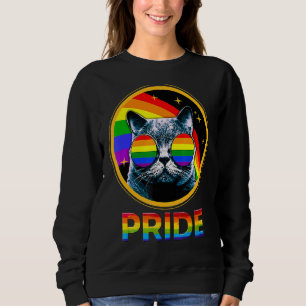Gay Pride Vintage Lgbt Rainbow Flag Lesbian Bisexu Sweatshirt