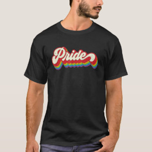 Gay Pride Vintage LGBT Rainbow Flag Lesbian Bisexu T-Shirt
