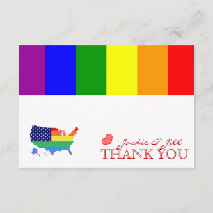 Gay Pride Wedding Thank you Cards