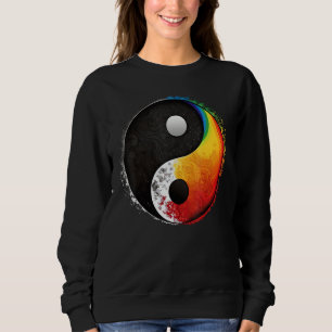 Gay Pride Yin Yang Symbol on LGBTQ Taijitu Yin Yan Sweatshirt