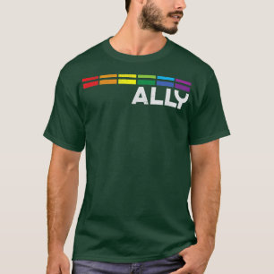 Gay Proud Ally Bars Equality LGBTQ Rainbow Flag Pr T-Shirt
