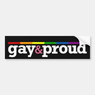 Gay&proud Black Bumper Sticker