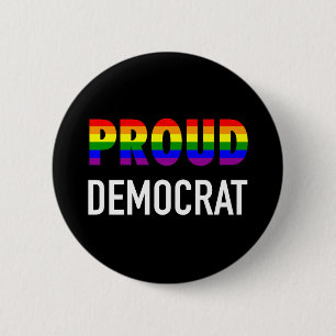 Gay Proud Democrat 6 Cm Round Badge