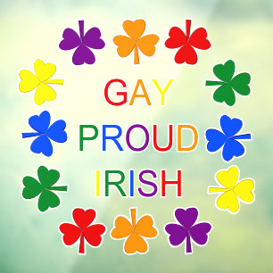 Gay Proud Irish LGBT Rainbow Shamrocks